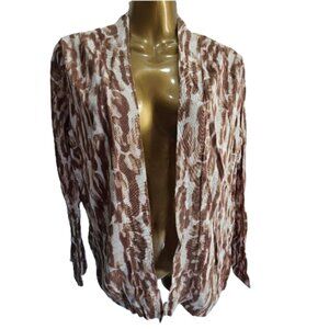 Chicos lightweight animal print open cardigan size 1